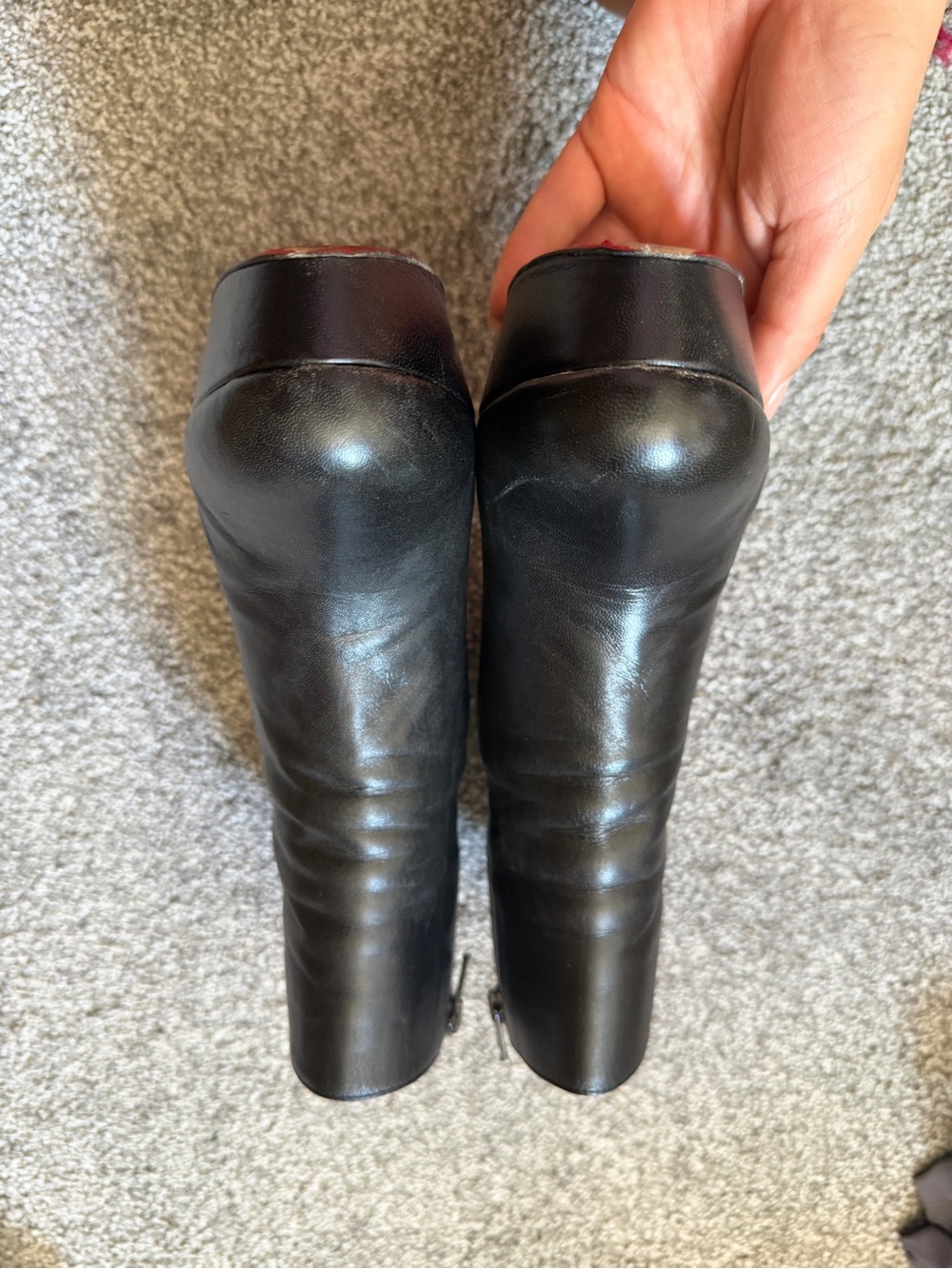 Christian Louboutin Black Leather Platform Ankle Boots - Picture 4 of 4